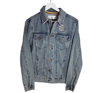 Disney Store Mickey Mouse Denim Blue Jean Leader of the Club Jacket W1559 Sz XS